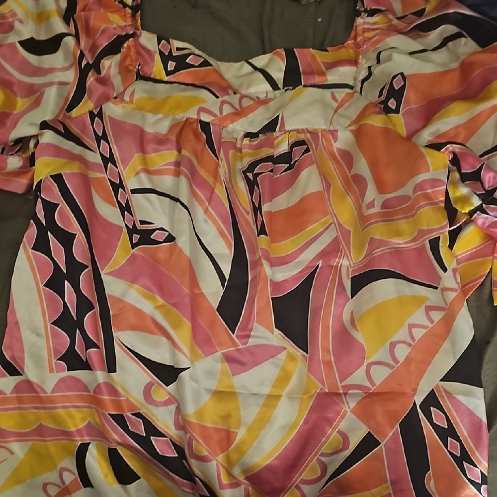 Allison Taylor Multicolor Abstract Blouse